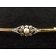 Antique Art Nouveau pearl barrette brooch in gold plated Oria