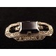 Broche art déco en argent hématite et marcassites