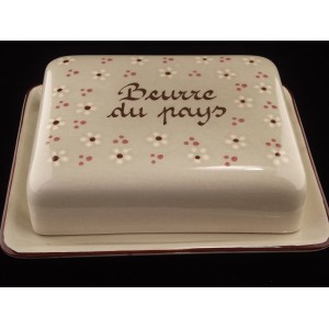 Beurrier en céramique vintage
