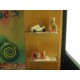 Collection de fèves "le magasin de jouets" dans son présentoir en bois 