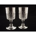 2 antique Port glasses in the style of Saint-Louis Baccarat