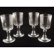 4 verres à pied à liqueur anciens dans le goût de Saint-Louis Baccarat