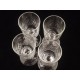 4 verres à pied à liqueur anciens dans le goût de Saint-Louis Baccarat