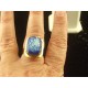 Bague plaqué or vintage émail de Limoges signé