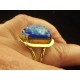 Bague plaqué or vintage émail de Limoges signé