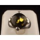Natural green amber silver ring