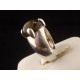 Bague en argent ambre naturelle verte