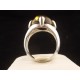 Natural green amber silver ring