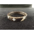 Vintage bangle bracelet in horn and mother-of-pearl