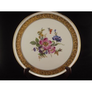 Joli petit plateau &agrave; g&acirc;teau en porcelaine de Limoges