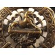 Broche religieuse ancienne en bronze ou laiton fin XIXème