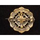 Broche religieuse ancienne en bronze ou laiton fin XIXème