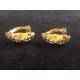 Paire de boucles d'oreilles clips en métal doré couture marque D'Orlan