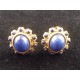 Paire de boucles d'oreilles clips en métal doré couture marque Rossi