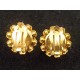 Paire de boucles d'oreilles clips en métal doré couture marque Rossi