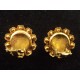 Paire de boucles d'oreilles clips en métal doré couture marque Rossi