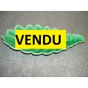 oddments earthenware slip Sarreguemines green leaf