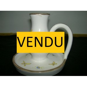 bougeoir &agrave; main sign&eacute; motif oiseau