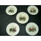 5 Assiettes à dessert décor automobile