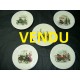 5 Assiettes à dessert décor automobile