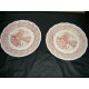 Paire d'assiettes plates faïence décor paysage suisse 