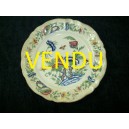 Assiette &agrave; dessert en fa&iuml;ence de Sarreguemines d&eacute;cor Rouen