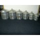 Série de 6 pots à épices en aluminium 