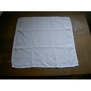 Handkerchief linen with satin embroidered initials