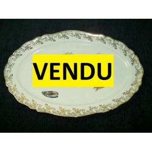 Flat oval porcelain Limoges DUQE