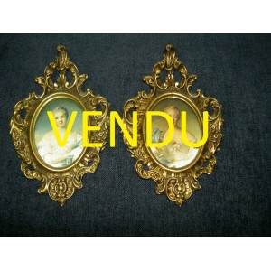 Pair of small Rococo gilt frames
