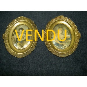 Pair of small Rococo gilt frames