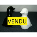 Pair of ceramic penguins salerons