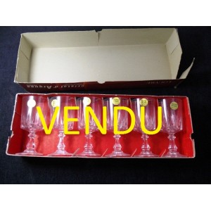 Set of 6 water glasses crystal Arques model Louvre