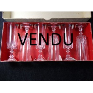 Set of 6 champagne flutes crystal