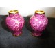Paire de petits vases boules en porcelaine de limoges