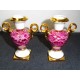 Paire de petits vases forme médicis en porcelaine de limoges