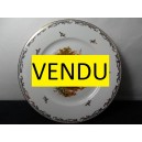Flat plate decor woodcock Limoges porcelain