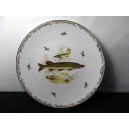 Limoges porcelain plate, Chadelaud institutions, decorated with pike