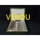 coffret 12 petites cuill&egrave;res en m&eacute;tal argent&eacute; art nouveau