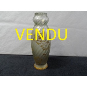 Ancient vase frosted glass enamelled gold