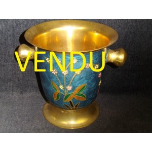 Champagne bucket gold metal, cloisonn&eacute; enamel decoration