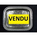 Plateau en m&eacute;tal argent&eacute; oriental