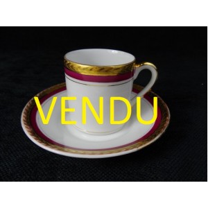 cup and saucer Limoges red