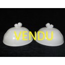 Service of 2 bells in white porcelain