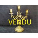Ancien chandelier &agrave; 3 branches en bronze 