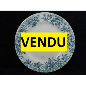 Assiette plate en fa&iuml;ence terre de fer mod&egrave;le jouvence