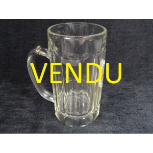 Old glass beer tankard Narcisse Mapataud in Limoges