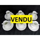 Service à café 6 pièces en porcelaine signée Giraud à Limoges