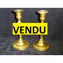 Pair of brass candlesticks