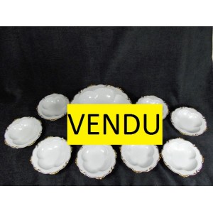 Service à crème en porcelaine de Limoges Jammet-Seignolles